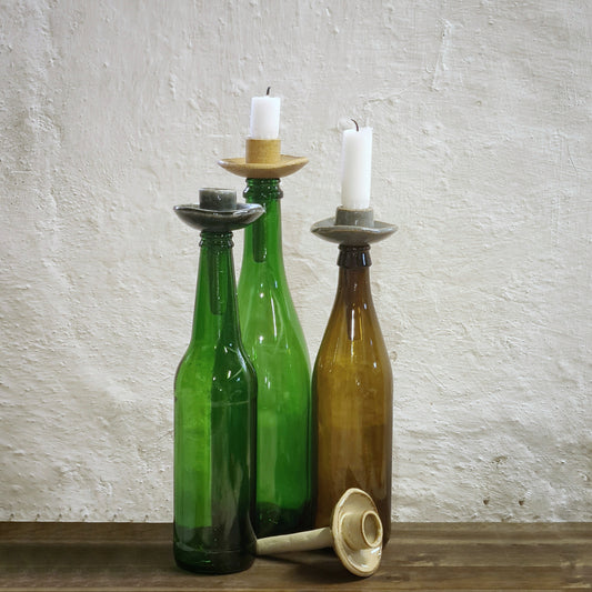 Candle holder for bottle